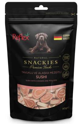 Reflex Snackies Tavuklu ve Balıklı Sushi Köpek Ödül Maması 90gr - 1