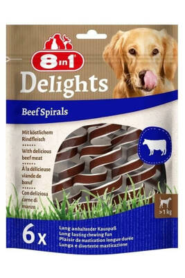 8in1 Delights Beef Spirals Biftekli Burgu Köpek Ödülü 6lı - 1