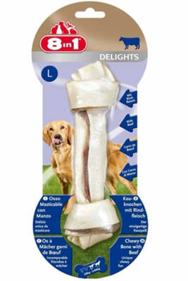 8in1 Delights Bones Köpekler için Biftekli Ödül Kemiği (L) 85gr - 1