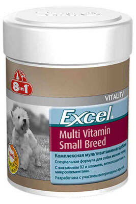 8in1 Excel Yetişkin Küçük Irk Köpekler için Multivitamin Tablet 70 Adet - 1