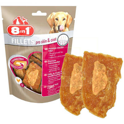 8in1 Fillets Pro Skin Deri Ve Tüy Sağlığı İçin Köpek Ödül Maması Small 80gr - 1