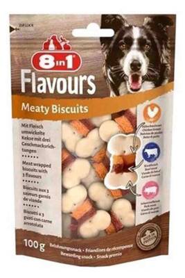 8in1 Flavours Meaty Biscuits Kıtır Köpek Ödülü 100gr - 1