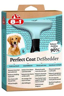 8in1 Perfect Coat DeShedder Furminator Büyük Irk Uzun Tüylü Köpek Tarağı (L) - 1