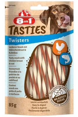 8in1 Tasties Twisters Tavuklu Balıklı Burgu Köpek Ödülü 85 Gr - 1