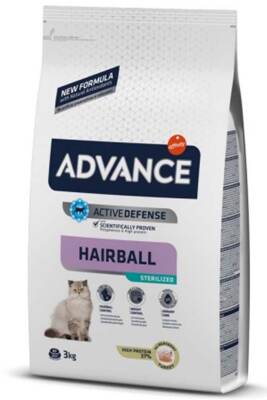 Advance Hairball Hindili Kısırlaştırılmış Kedi Maması 3 KG - 1