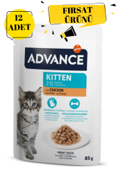 Advance Kitten Chicken Tavuk Etli Yavru Kedi Yaş Maması 85 Gr x 12 Adet - 1
