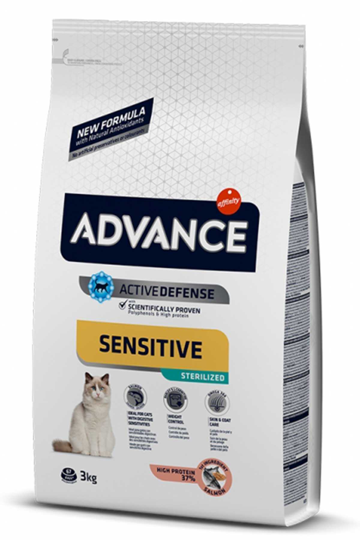 Advance Sensitive Somonlu Kısırlaştırılmış Kedi Maması 3 KG