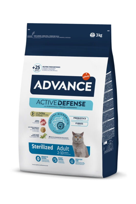 Advance Sterilised Hindi Etli Kısırlaştırılmış Kedi Maması 3 Kg - 1