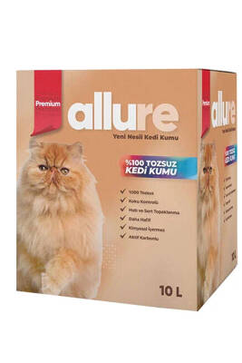 Allure Premium Aktif Karbonlu Tozsuz Topaklaşan Kedi Kumu 10 LT - 1