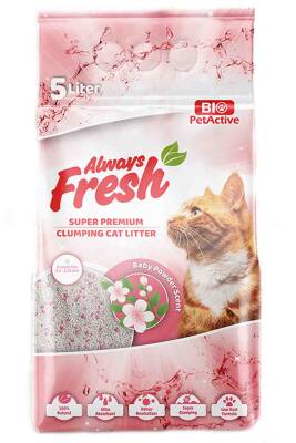 Always Fresh Bebek Pudralı Topaklanan Kedi Kumu 5lt - 1