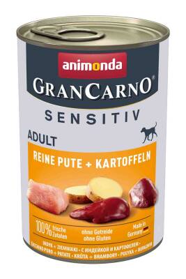 Animonda Gran Carno Sensitive Hindili Ve Patatesli Yetişkin Köpek Konservesi 400gr - 1