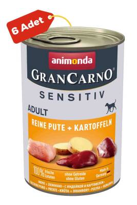 Animonda Gran Carno Sensitive Hindili Ve Patatesli Yetişkin Köpek Konservesi 6x400gr 6lı - 1