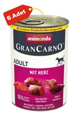 Animonda Gran Carno Sığır Etli ve Yürekli Köpek Konservesi 6x400gr 6lı - 1