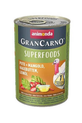 Animonda Gran Carno Superfoods Hindi Pazı Ve Kuşburnu Yetişkin Köpek Konservesi 400gr - 1