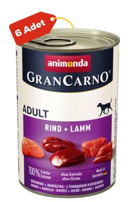 Animonda GranCarno Biftek ve Kuzu Etli Yetişkin Köpek Konservesi 6x400gr 6lı - 1