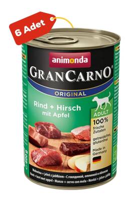 Animonda GranCarno Original Adult Sığır Etli ve Elmalı Yetişkin Köpek Konservesi 6x400gr 6lı - 1