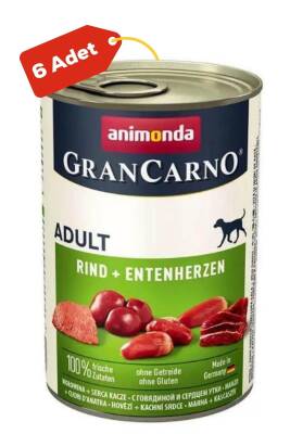 Animonda GranCarno Sığır Etli ve Ördekli Yetişkin Köpek Konservesi 6x400gr 6lı - 1