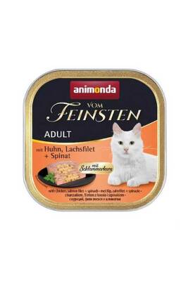 Animonda Vom Feinsten Tavuklu, Somon ve Ispanaklı Yetişkin Kedi Konservesi 100gr - 1