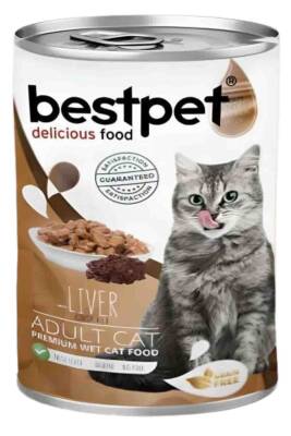 BestPet Parça Etli ve Ciğerli Yetişkin Kedi Konservesi 400gr - 1