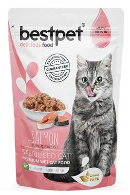 BestPet Pouch Somonlu Kısırlaştırılmış Kedi Konservesi 85gr - 1