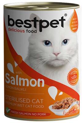 BestPet Somonlu Kısırlaştırılmış Kedi Konservesi 400gr - 1