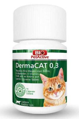 Bio PetActive Dermacat Kediler İçin Sarımsaklı Maya Tableti 75 Adet - 1