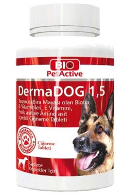 Bio PetActive DermaDog Büyük Köpekler İçin Deri ve Tüy Sağlığı Destekleyici Tableti 100 Adet - 1