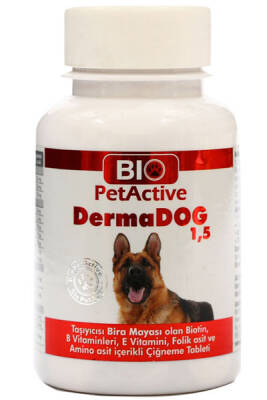 Bio PetActive Dermadog Deri ve Tüy Sağlığı Güçlendiren Biotinli Tablet 75gr 50 Tablet - 1