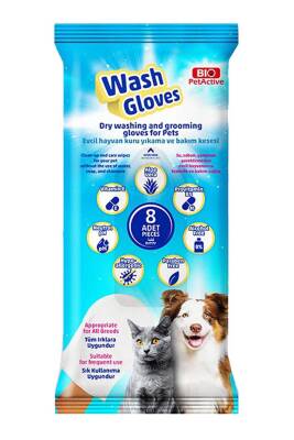 Bio PetActive Wash Gloves Islak Banyo Eldiveni 8 Adet - 1