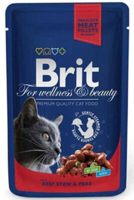 Brit Biftek ve Bezelyeli Kedi Konservesi 100gr - 1