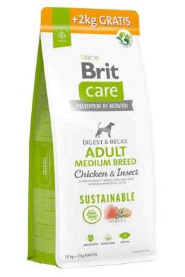 Brit Care Digest & Relax Tavuklu Larva Proteinli Orta Irk Yetişkin Köpek Maması 12+2kg - 1