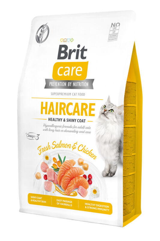 Brit Care Haircare Deri ve Tüy Sağlığı için Tahılsız Tavuk ve Somonlu Yetişkin Kedi Maması 2 KG - 1