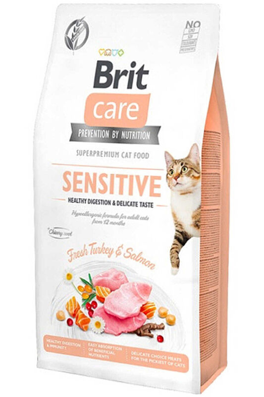 Brit Care Hassas Kediler İçin Hindi ve Somonlu Yetişkin Kedi Maması 2kg - 2