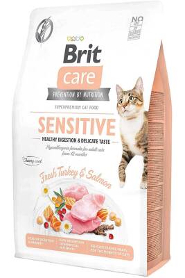 Brit Care Hassas Mideli Kediler İçin Hindili ve Somonlu Yetişkin Kedi Maması 7kg - 1