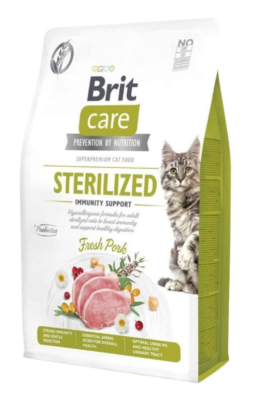 Brit Care Immunity Support Domuz Etli Tahılsız Kısırlaştırılmış Kedi Maması 2 KG - 1