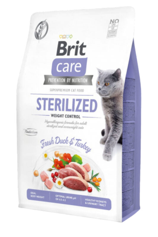 Brit Care Hipoalerjenik Ördek ve Hindili Tahılsız Kısırlaştırılmış Kedi Maması 2 KG - 1
