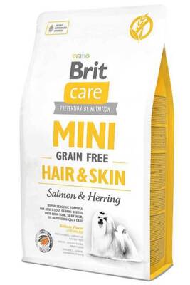 Brit Care Mini Hair & Skin Tahılsız Somon ve Ringa Balıklı Küçük Irk Yetişkin Köpek Maması 7kg - 1