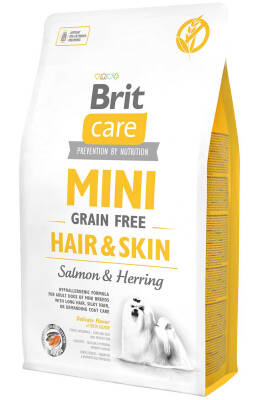 Brit Care Mini Hair&Skin Tahılsız Somon ve Ringa Balıklı Küçük Irk Yetişkin Köpek Maması 2kg - 1