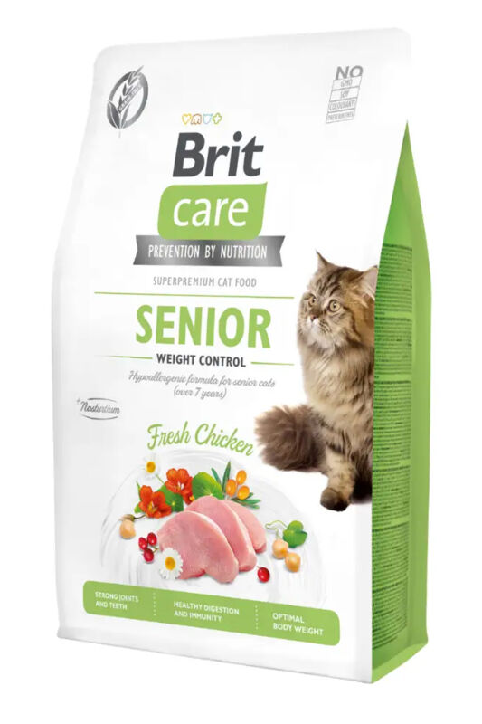 Brit Care Senior Kilo Kontrolü İçin Tahılsız Tavuklu Yaşlı Kedi Maması 2kg - 1