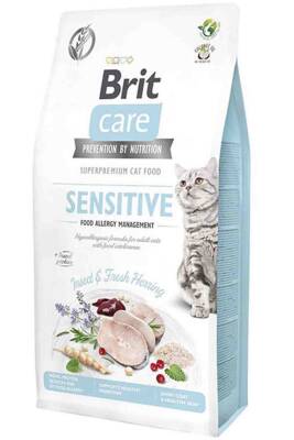 Brit Care Sensitive Hypo-Allergenic Ringa Balıklı ve Larvalı Tahılsız Yetişkin Kedi Maması 7kg - 1