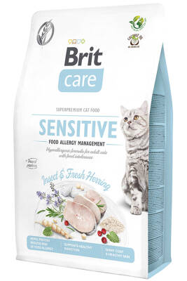 Brit Care Sensitive Özel Formül Balıklı Hipoalerjenik Yetişkin Kedi Maması 2kg - 1