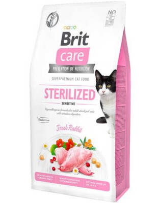 Brit Care Sindirim Sistemi Destekleyici Tavşan Etli Tahılsız Kısırlaştırılmış Kedi Maması 2kg - 1