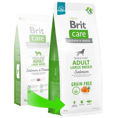 Brit Care Skin & Coat Somonlu Tahılsız Büyük Irk Yetişkin Köpek Maması 12kg - 1