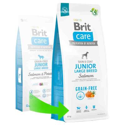 Brit Care Skin&Coat Junior Tahılsız Somonlu Büyük Irk Yavru Köpek Maması 12kg - 1