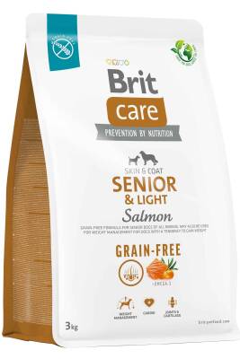 Brit Care Skin&Coat Senior&Light Somonlu Tahılsız Köpek Maması 3kg - 1