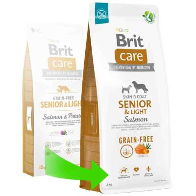 Brit Care Skin&Coat Somonlu Senior Light Tahılsız Köpek Maması 12kg - 1