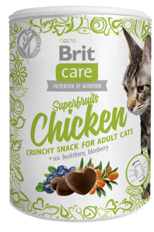 Brit Care Snack Superfruits Tavuklu ve Yabanmersinli Kedi Ödül Maması 100gr - 1