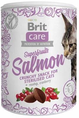 Brit Care Superfruits Somonlu ve Kızılcıklı Kıtır Kısırlaştırılmış Kedi Ödül Maması 100gr - 1