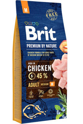 Brit Premium by Nature Adult Tavuklu Orta Irk Yetişkin Köpek Maması 15kg - 1