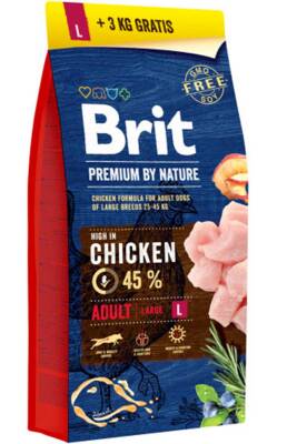 Brit Premium by Nature Tavuklu Büyük Irk Yetişkin Köpek Maması 15kg +3kg HEDİYE! - 1